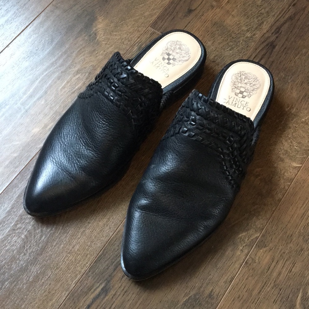 Vince Camuto Black Leather Mule